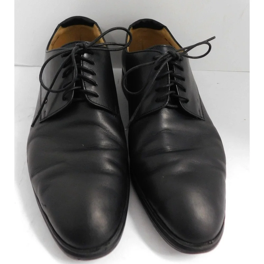 Bally Switzerland Cattford Black Leather Oxford Shoes 10 EEE